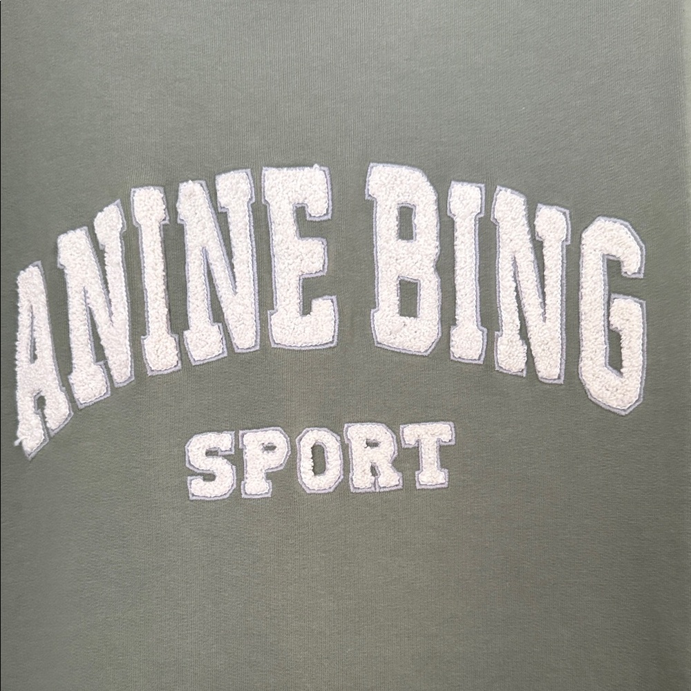 Anine Bing Sport Green Crew Sweatshirt - Picture 2 of 5